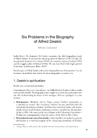 Six Problems in the Biography of Alfred Deakin