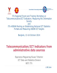 Telecommunication/ICT Indicators from Administrative Data Sources