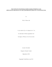THE EFFECTS of SEVERAL PAPER CHARACTERISTICS and APPLICATION METHODS on the SUBLIMATION RATE of CYCLODODECANE by Kelli A. Piot