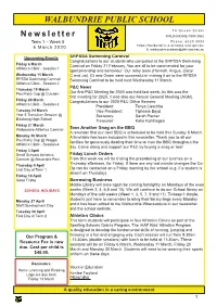 Walbundrie Whereabouts in Our Newsletter and the School Website