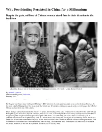 Why Footbinding Persisted in China for a Millennium