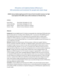 Allocative and Implementation Efficiency in HIV Prevention and Treatment for People Who Inject Drugs