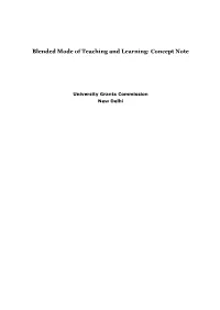 Concept Note Blended Mode of Teaching and Learning