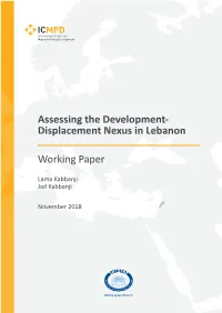 Displacement Nexus in Lebanon Working Paper