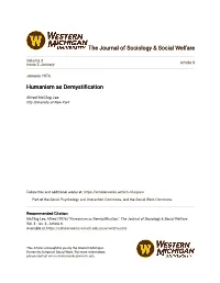 Humanism As Demystification