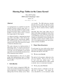 Sharing Page Tables in the Linux Kernel