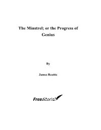 The Minstrel; Or the Progress of Genius