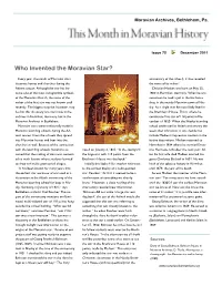 Who Invented the Moravian Star?