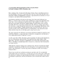 A Conversation with Sarah Hawker of the Lonesome Sisters by Frank Goodman (8/2006, Puremusic.Com)