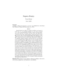 Negative Polarity