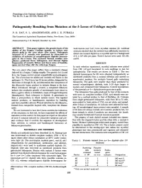 Pathogenicity Resulting from Mutation at the B Locus of Ustilago Maydis