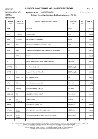 POLICIES, CONSTRAINTS and LOCATION RETRIEVED Page 1