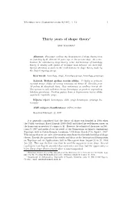 Thirty Years of Shape Theory∗