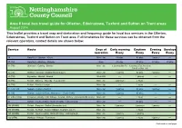 Area 6 Local Bus Travel Guide for Ollerton, Edwinstowe, Tuxford And