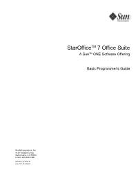 Basic Programmer's Guide Staroffice[TM] 7