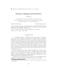 Extension of Mappings and Pseudometrics