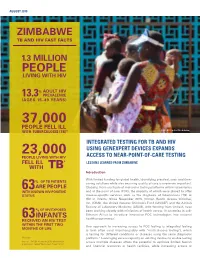Integrated Testing for TB and HIV Zimbabwe