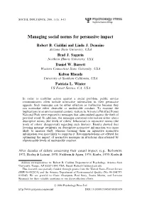 Managing Social Norms for Persuasive Impact