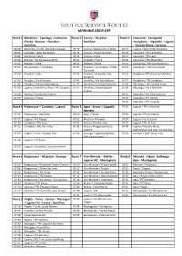 Shuttle Service Routes MORNING DROP-OFF