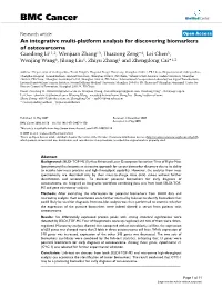 An Integrative Multi-Platform Analysis for Discovering Biomarkers Of