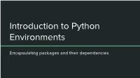 Introduction to Python Environments