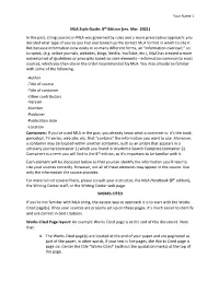 MLA Style Guide: 8Th Edition (Rev. Mar. 2021)