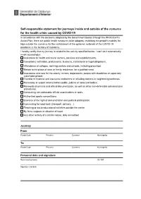 Self-Responsible Statement for Journeys Inside and Outside of The