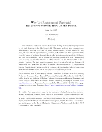 Why Use Requirement Contracts? the Tradeoff Between Hold-Up And