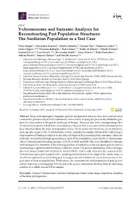 Y-Chromosome and Surname Analyses for Reconstructing Past Population Structures: the Sardinian Population As a Test Case