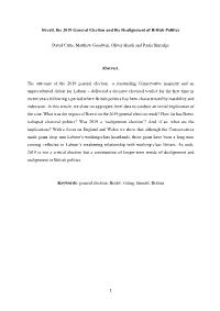 1 Brexit, the 2019 General Election and the Realignment of British