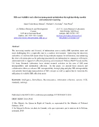 1 ISR Asset Visibility and Collection Management Optimization Through