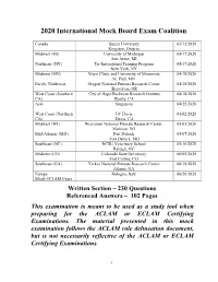 2020 International Mock Board Exam Coalition
