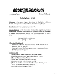 Biochemistry Introductory Lecture Dr