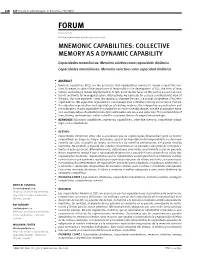 Collective Memory As a Dynamic Capability