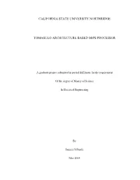 MIPS Architecture with Tomasulo Algorithm [12]