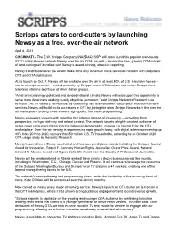 Scripps Caters to Cord-Cutters by Launching Newsy As a Free, Over-The-Air Network April 6, 2021