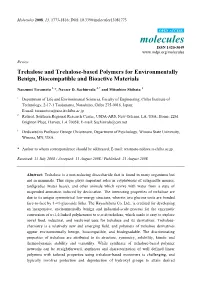 Trehalose and Trehalose-Based Polymers for Environmentally Benign, Biocompatible and Bioactive Materials
