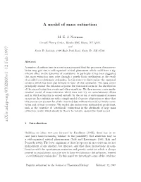A Model of Mass Extinction