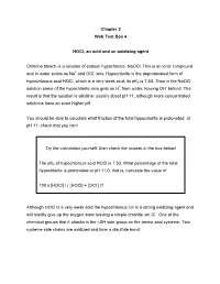 Chapter 2 Web Text Box 4 Hocl, an Acid and an Oxidizing Agent