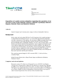 Imposition of a Public Service Obligation Regarding the Operation