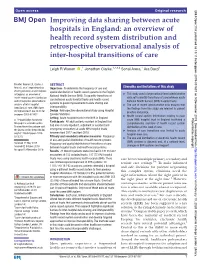 Improving Data Sharing Between Acute Hospitals in England