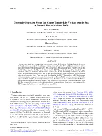 Mesoscale Convective Vortex That Causes Tornado-Like Vortices Over the Sea: a Potential Risk to Maritime Trafﬁc