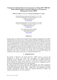 Proposal for Implementation Risk Management According ABNT NBR ISO 31000 Standard Applied to Internal Audit Process of Integrated Management System of IPEN