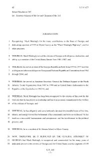 Senate Resolution 305 By: Senators Johnson of the 1St and Chapman of the 3Rd