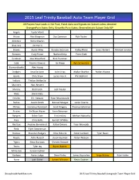 2015 Leaf Trinity Baseball Auto Team Player Grid