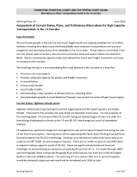 Assessment of Current Status, Plans, and Preliminary Alternatives for High Capacity Transportation in the I-5 Corridor