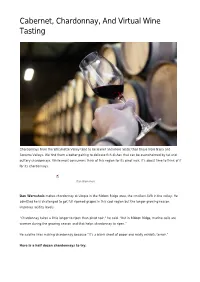 Cabernet, Chardonnay, and Virtual Wine Tasting