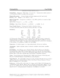 Claringbullite Cu4cl(OH)7 C 2001-2005 Mineral Data Publishing, Version 1