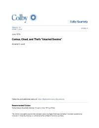 Comus, Cloud, and Thel's "Unacted Desires"