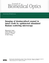 Imaging of Demineralized Enamel in Intact Tooth by Epidetected Stimulated Raman Scattering Microscopy